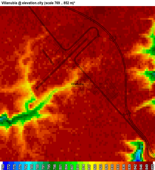 Villanubla elevation map