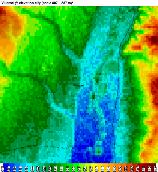 Villamol elevation map