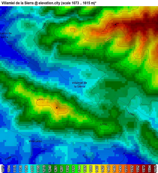 Villamiel de la Sierra elevation map