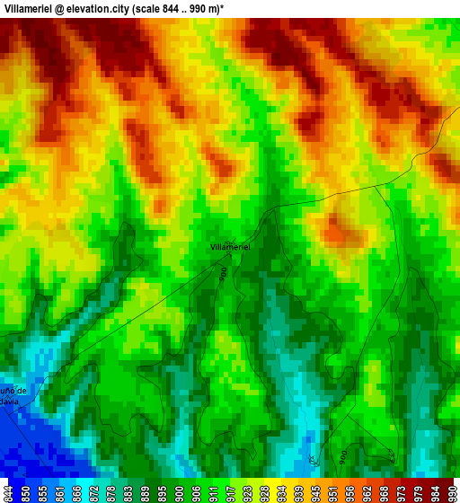 Villameriel elevation map