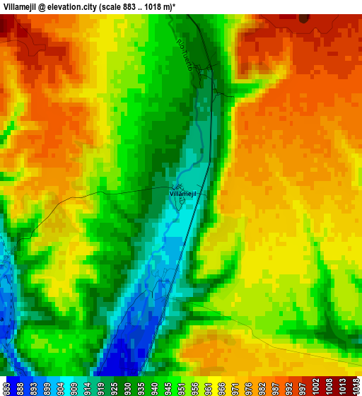 Villamejil elevation map