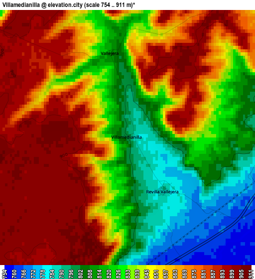 Villamedianilla elevation map