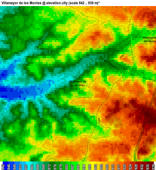 Villamayor de los Montes elevation map