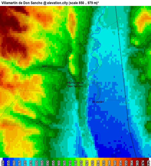 Villamartín de Don Sancho elevation map