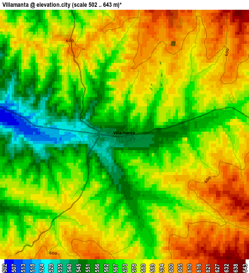 Villamanta elevation map