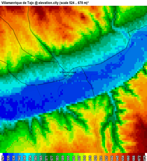 Villamanrique de Tajo elevation map