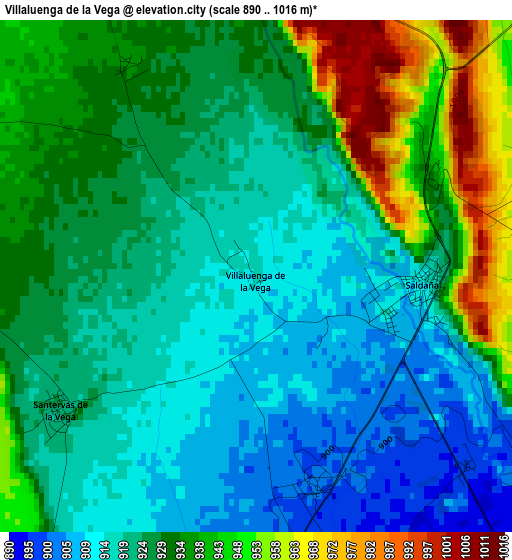 Villaluenga de la Vega elevation map