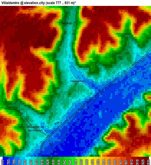 Villaldemiro elevation map