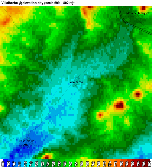 Villalbarba elevation map