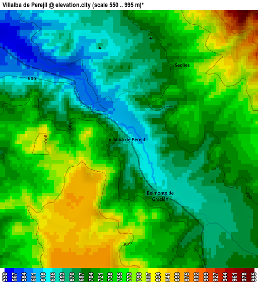 Villalba de Perejil elevation map