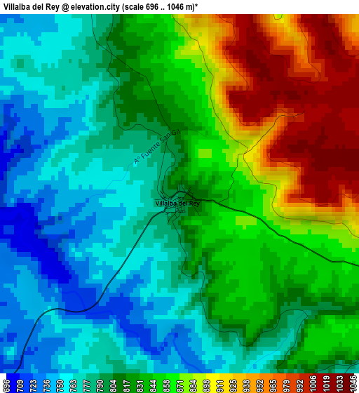 Villalba del Rey elevation map