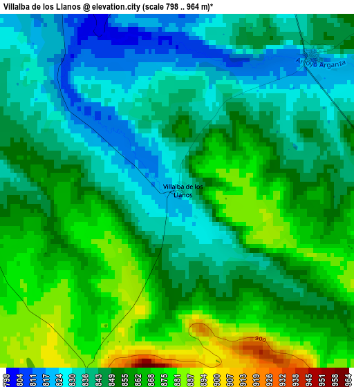 Villalba de los Llanos elevation map