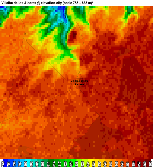 Villalba de los Alcores elevation map