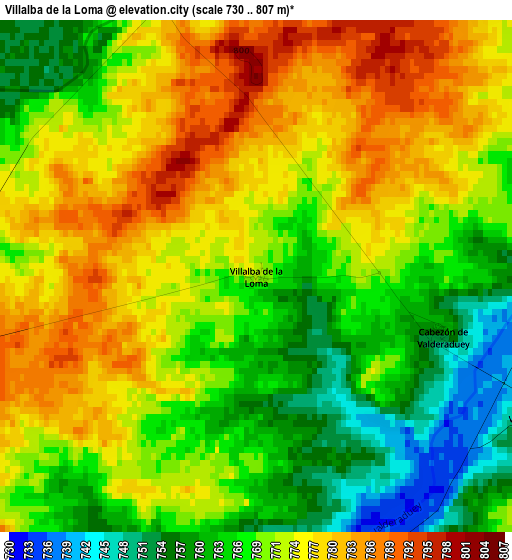 Villalba de la Loma elevation map