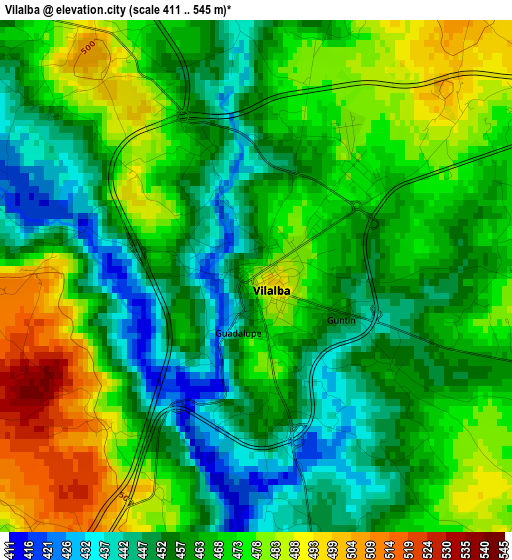 Vilalba elevation map