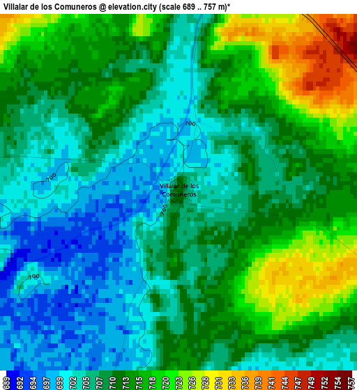 Villalar de los Comuneros elevation map