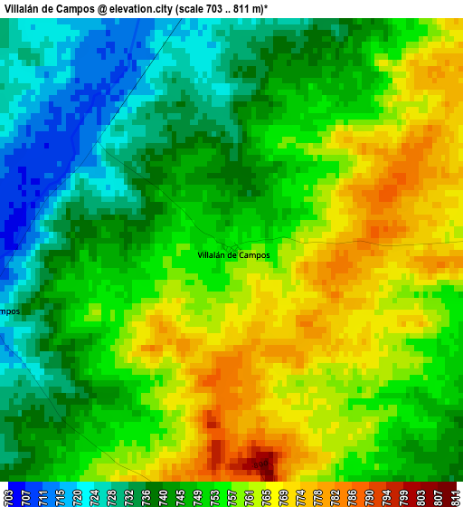 Villalán de Campos elevation map