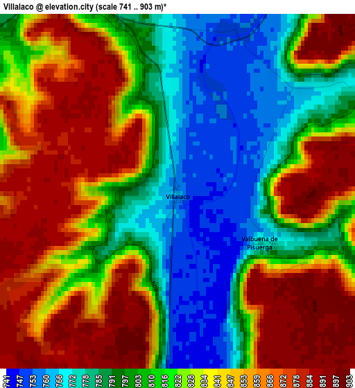 Villalaco elevation map