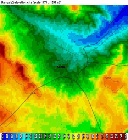 Kangal elevation map