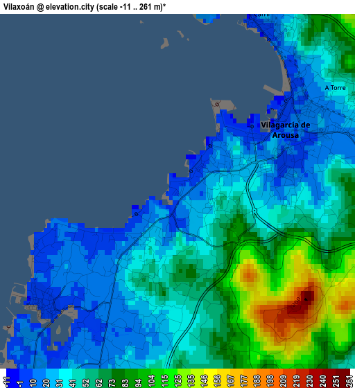 Vilaxoán elevation map