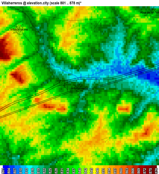 Villaherreros elevation map