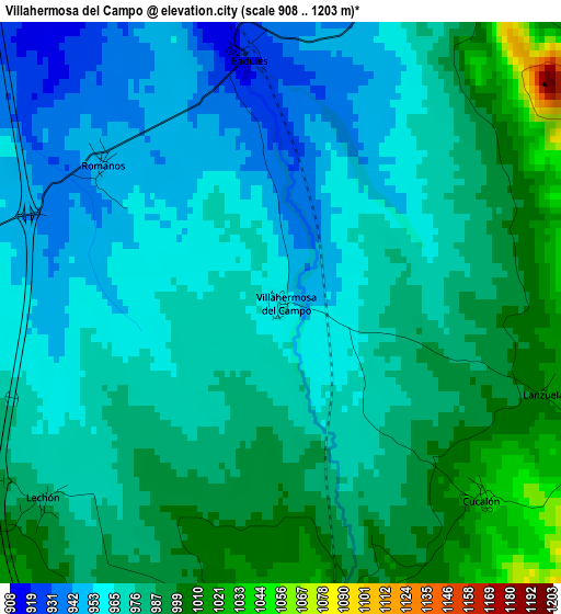 Villahermosa del Campo elevation map