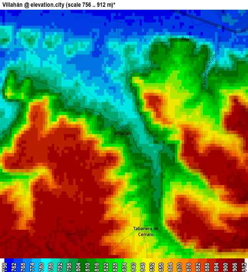 Villahán elevation map