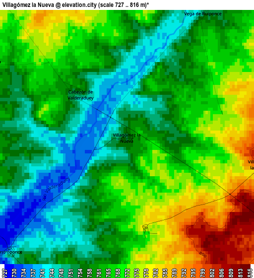 Villagómez la Nueva elevation map