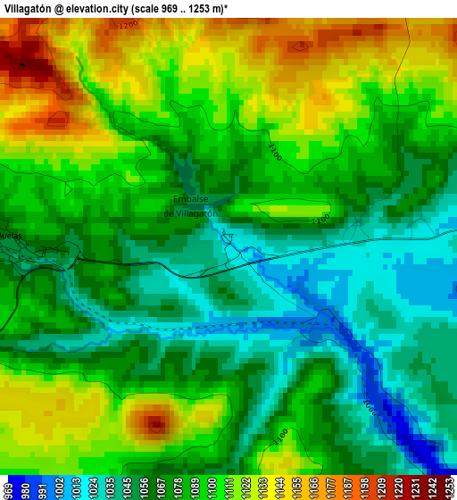 Villagatón elevation map