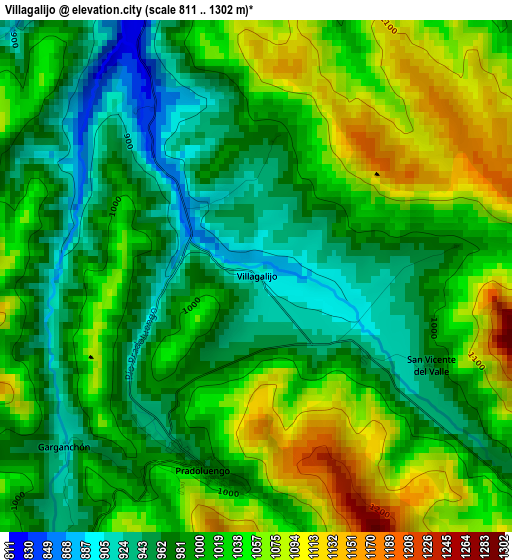 Villagalijo elevation map