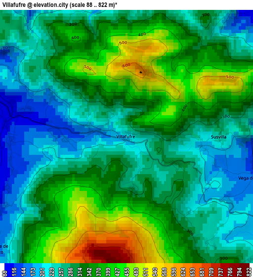 Villafufre elevation map