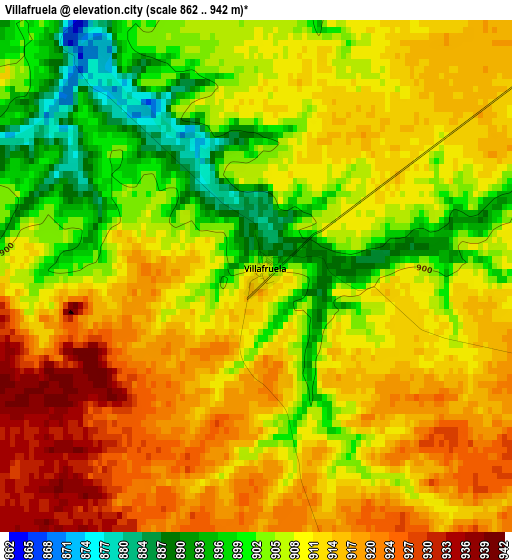 Villafruela elevation map