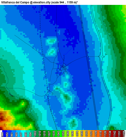 Villafranca del Campo elevation map