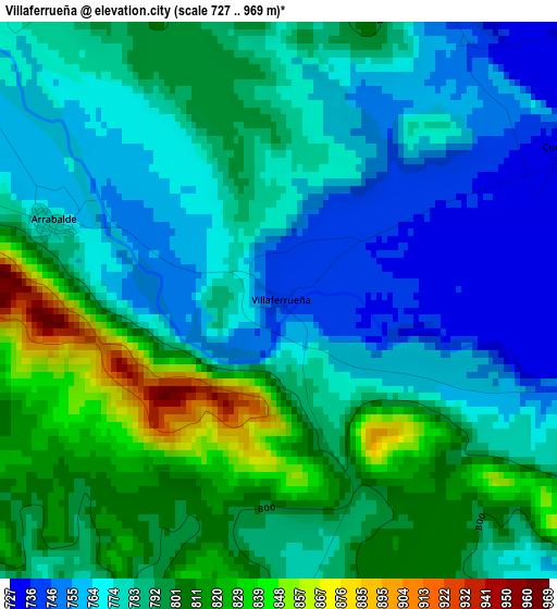 Villaferrueña elevation map