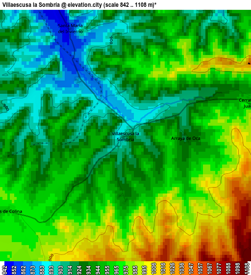 Villaescusa la Sombría elevation map