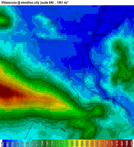 Villaescusa elevation map