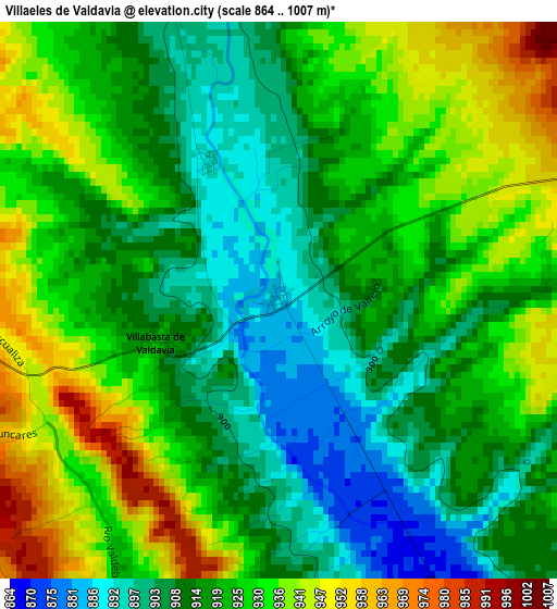 Villaeles de Valdavia elevation map