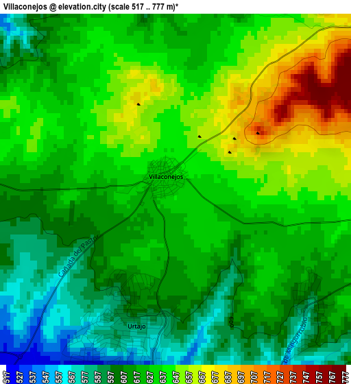 Villaconejos elevation map