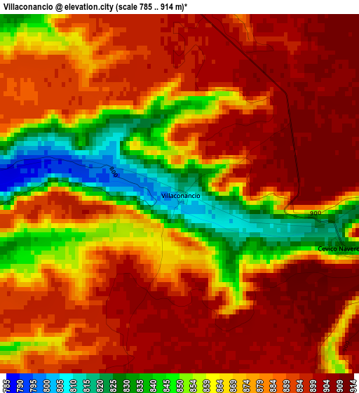 Villaconancio elevation map