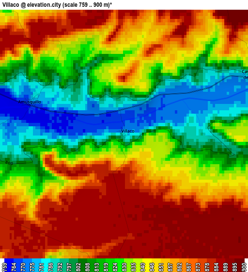 Villaco elevation map