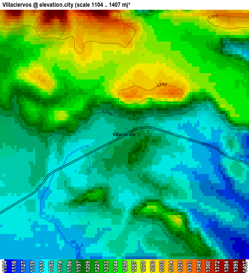 Villaciervos elevation map