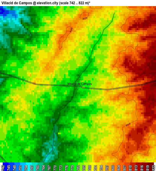 Villacid de Campos elevation map