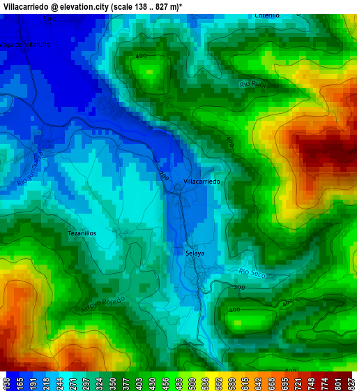 Villacarriedo elevation map