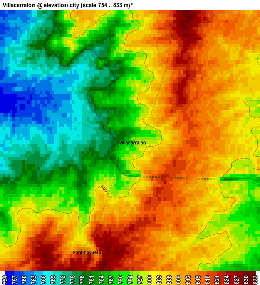 Villacarralón elevation map