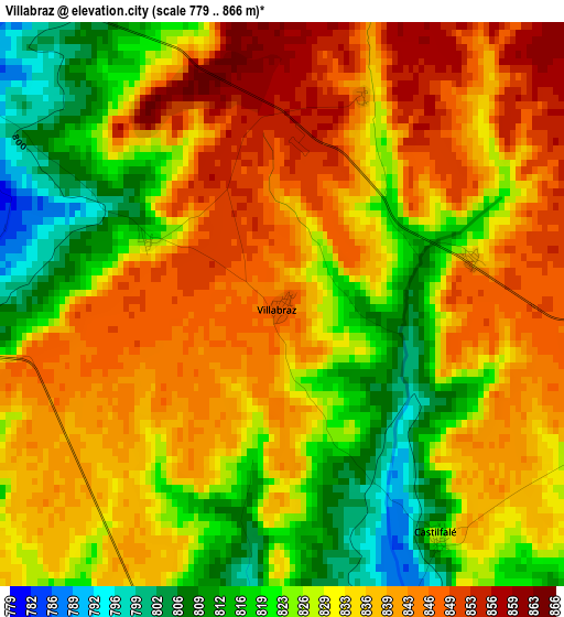 Villabraz elevation map