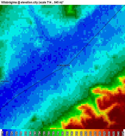 Villabrágima elevation map