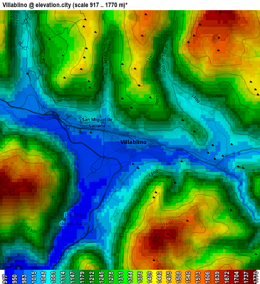 Villablino elevation map