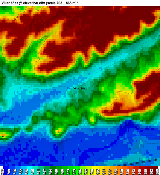 Villabáñez elevation map