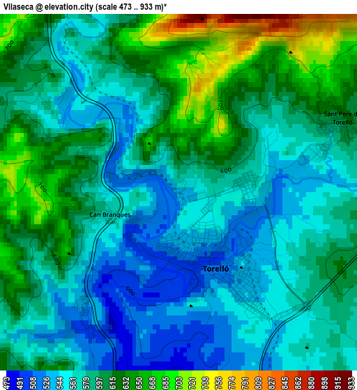 Vilaseca elevation map