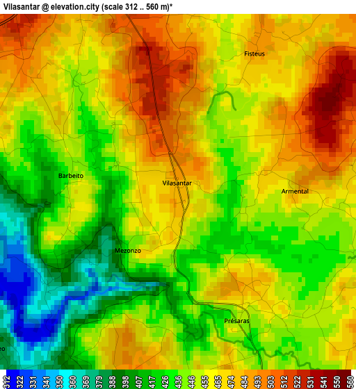 Vilasantar elevation map